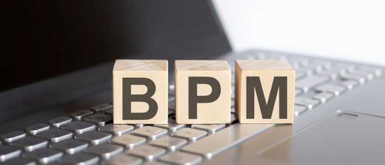 Bpm,Business,Process,Management,Written,On,A,Wooden,Cube,On
